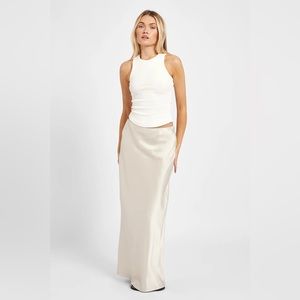 BOA SATIN MID RISE MAXI SKIRT